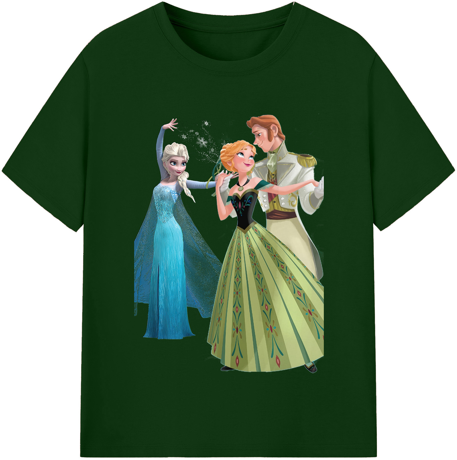 （画像用） アナと雪の女王 アンナ エルサ Frozen Anna Elsa 綿100％半袖Tシャツ（フロントプリント）
